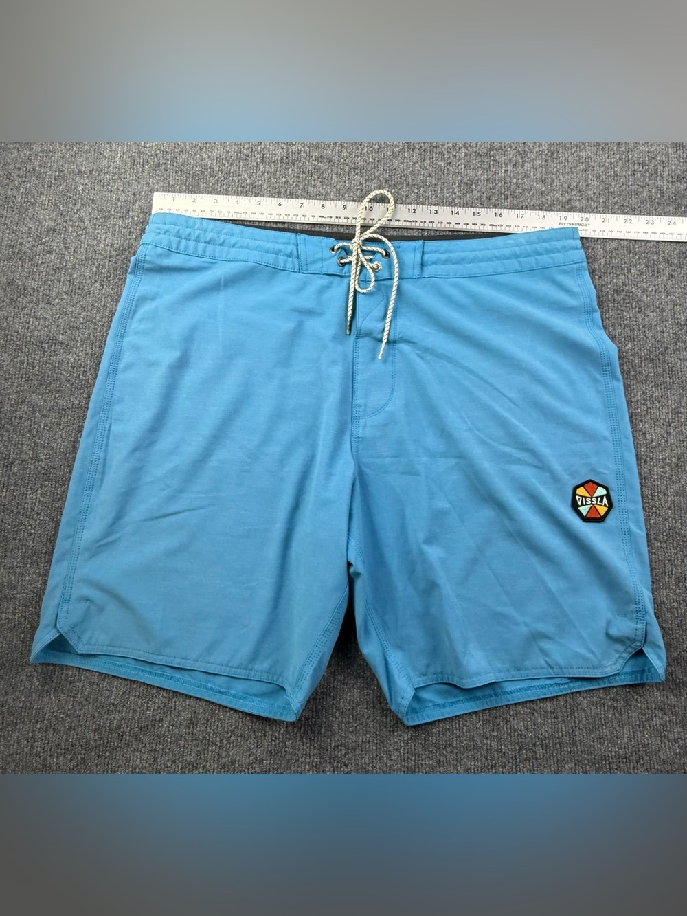 VISSLA‎ Blue Boardshorts with Logo Patch, Size 38